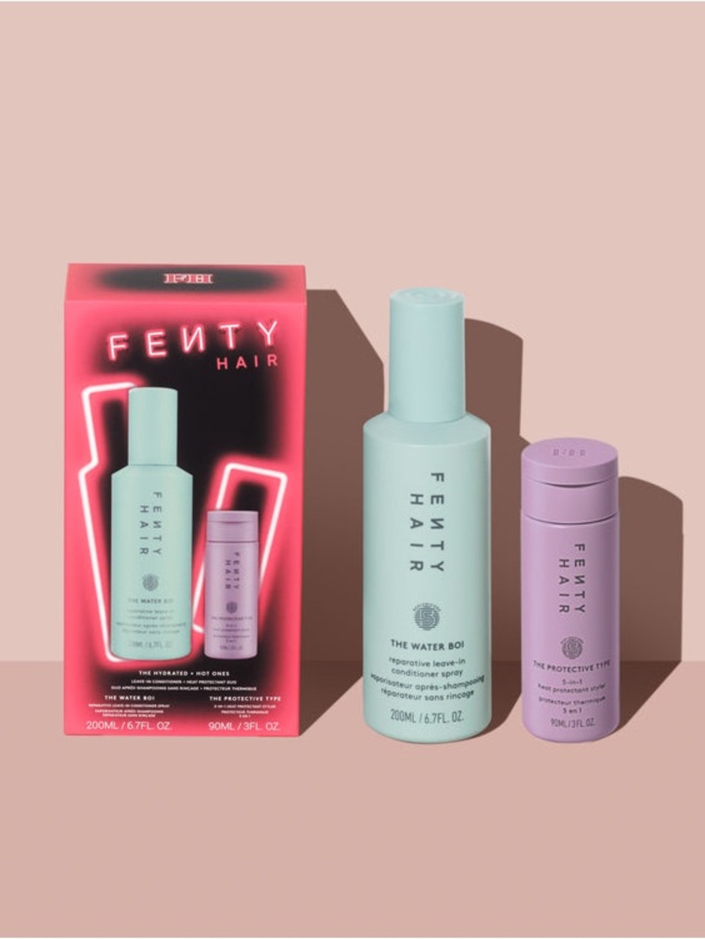 Fenty Hair The Hydrated + Hot Ones Leave-In Conditioner+ Heat Protectant Duo Set